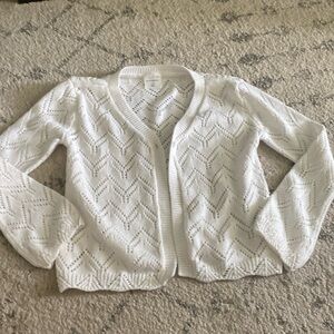 NWOT white Abercrombie kids cardigan